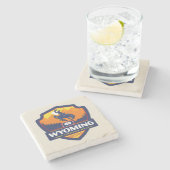 State Pride | Wyoming Stenen Onderzetter (Zijkant)