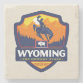 State Pride | Wyoming Stenen Onderzetter (Voorkant)