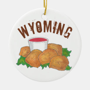 State Pride Wyoming WY Rocky Mountain Oysters Keramisch Ornament