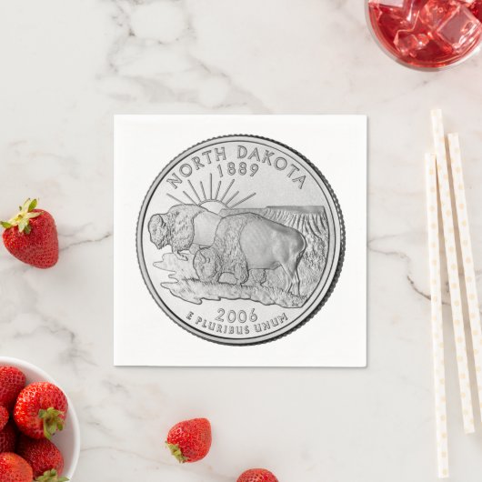 State Quarter North Dakota Servetten (Insitu)