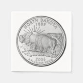 State Quarter North Dakota Servetten (Voorkant)