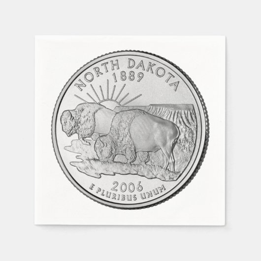 State Quarter North Dakota Servetten (Voorkant)