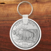 State Quarter North Dakota Sleutelhanger (Voorkant)