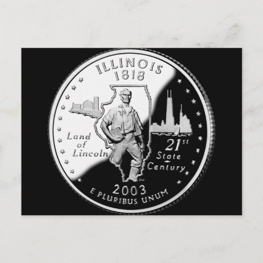 State Quarter van Illinois Reverse Side Faux Briefkaart (Voorkant)
