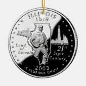 State Quarter van Illinois Reverse Side Faux Keramisch Ornament (Voorkant)