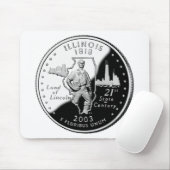State Quarter van Illinois Reverse Side Faux Muismat (Met muis)