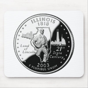 State Quarter van Illinois Reverse Side Faux Muismat