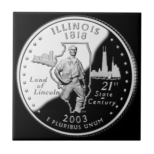 State Quarter van Illinois Reverse Side Faux Tegeltje (Voorkant)