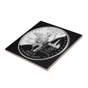 State Quarter van Illinois Reverse Side Faux Tegeltje