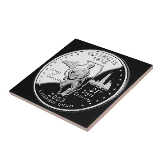 State Quarter van Illinois Reverse Side Faux Tegeltje (Zijkant)