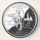State Quarter van Illinois Reverse Side Faux Zandsteen Onderzetter (Voorkant)
