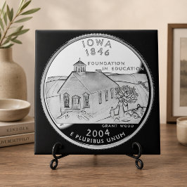 State Quarter van Iowa achterzijde nep Tegeltje