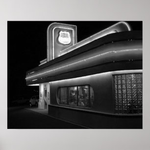 State Road 66 Diner Retro Poster