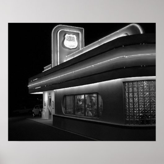 State Road 66 Diner Retro Poster (Voorkant)