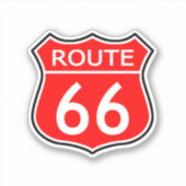 State Route 66 Reizen Sticker Rood (Voorkant)