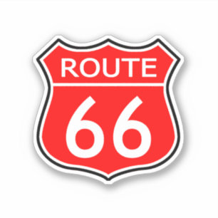 State Route 66 Reizen Sticker Rood