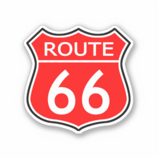 State Route 66 Reizen Sticker Rood