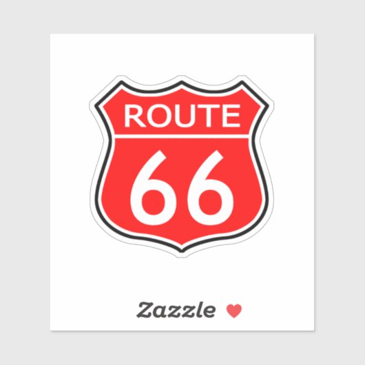 State Route 66 Reizen Sticker Rood (Vel)