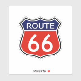 State Route 66 Reizen Sticker Rood en Blauw