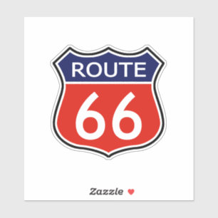 State Route 66 Reizen Sticker Rood en Blauw