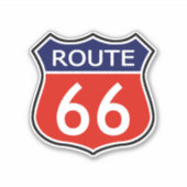 State Route 66 Reizen Sticker Rood en Blauw (Voorkant)