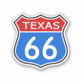 State Route 66 Reizen Texas Sticker (Voorkant)