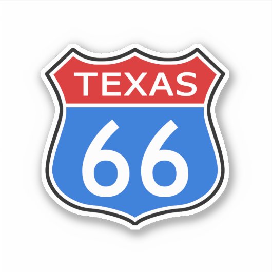 State Route 66 Reizen Texas Sticker (Voorkant)