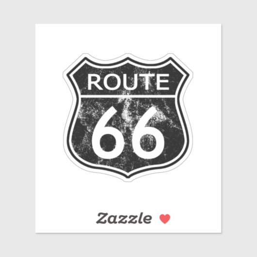 State Route 66 Travel Sticker vervaagd (Vel)