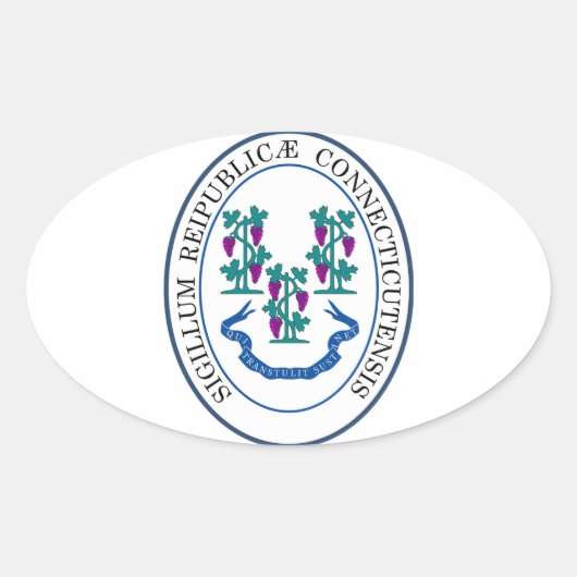 State seal of Connecticut, Verenigde Staten Ovale Sticker (Voorkant)