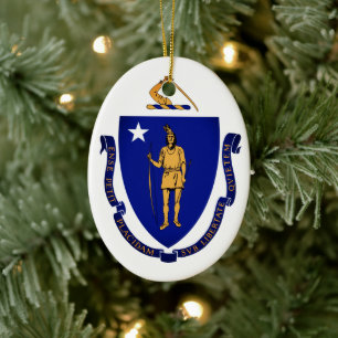 State Seal of Massachusetts Keramisch Ornament