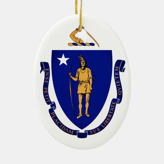 State Seal of Massachusetts Keramisch Ornament (Achterkant)