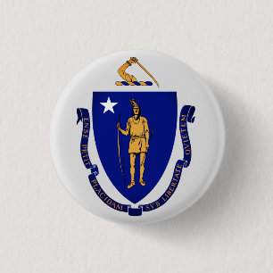 State Seal of Massachusetts Ronde Button 3,2 Cm