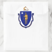State Seal of Massachusetts Ronde Sticker (Tas)