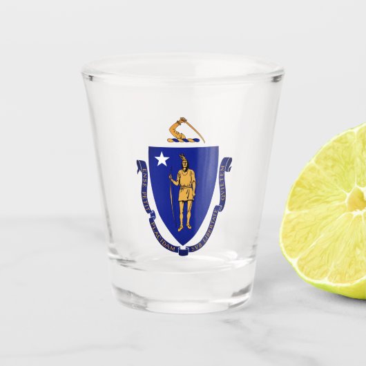 State Seal of Massachusetts Shot Glas (Voorkant)