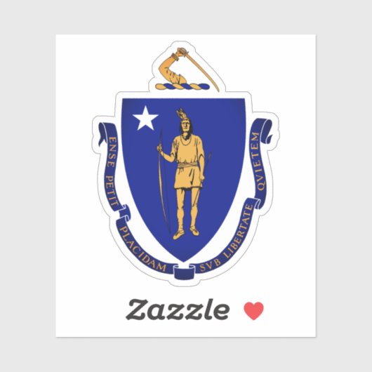 State Seal of Massachusetts Sticker (Vel)