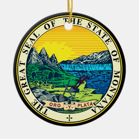 State Seal of Montana (VS) Keramisch Ornament (Voorkant)