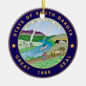 State Seal of South Dakota Keramisch Ornament (Voorkant)