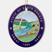 State Seal of South Dakota Keramisch Ornament (Links)