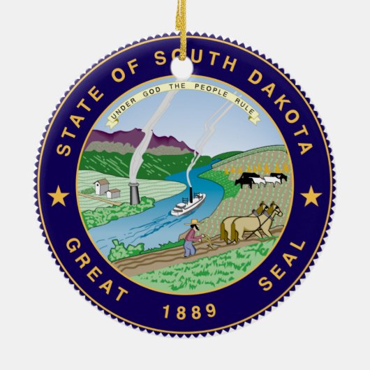 State Seal of South Dakota Keramisch Ornament (Achterkant)