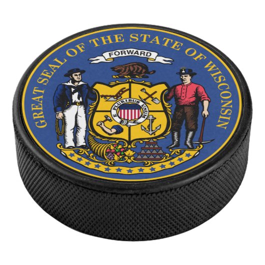 State Seal of Wisconsin Hockey Puck (3/4)