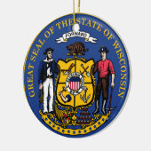 State Seal of Wisconsin Keramisch Ornament (Links)