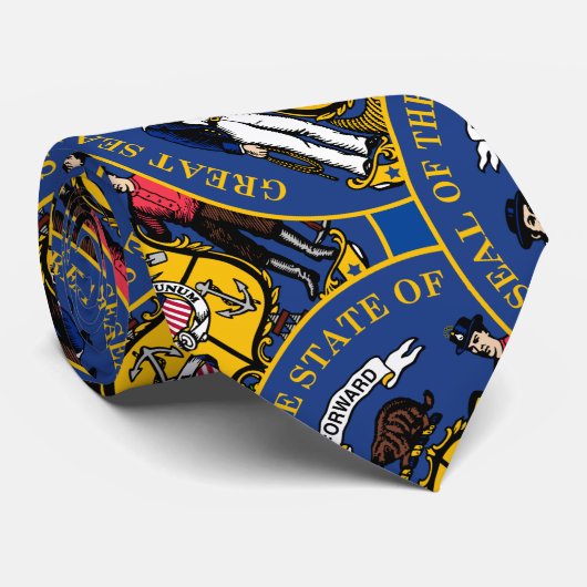 State Seal of Wisconsin Stropdas (Opgerold)