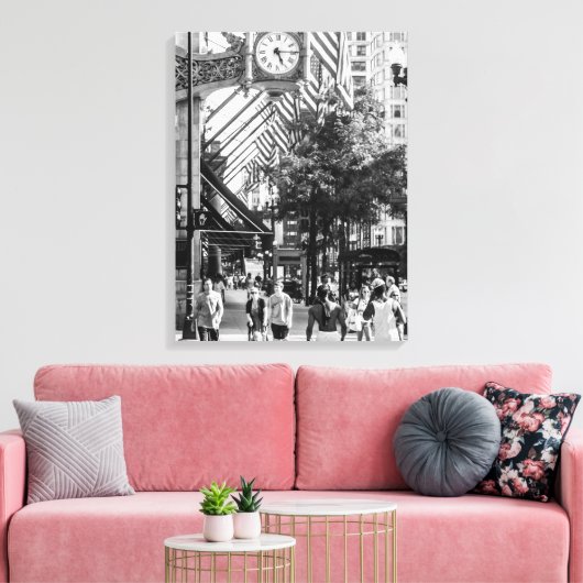 State-set-scène| Zwart-wit portret canvas Afdruk (Insitu (Woonkamer))