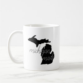 State Silhouette met Michigan Made Typografie Koffiemok