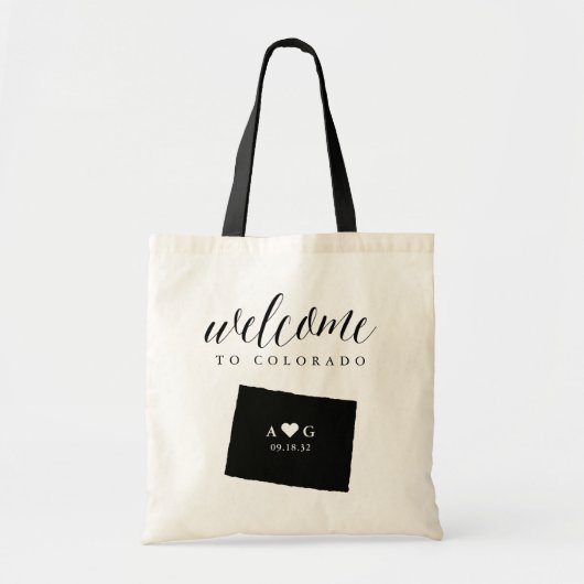 State Silhouette Wedding Welcome Tas | Colorado (Voorkant)