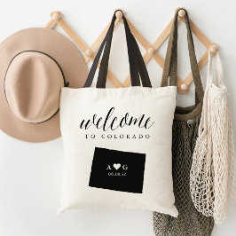 State Silhouette Wedding Welcome Tas | Colorado