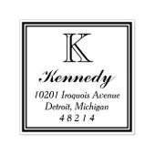 State Square Monogram Initiaal Return Address Zelfinktende Stempel (Design)