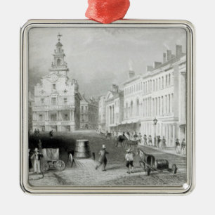 State Street, Boston, gegraveerd door S.Lacey Metalen Ornament