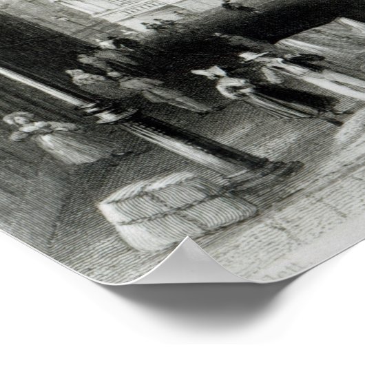 State Street, Boston, gegraveerd door S.Lacey Poster (Hoek)