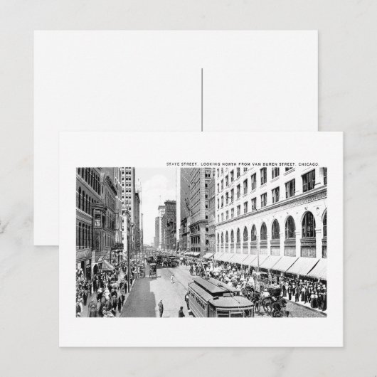 State Street, Chicago, Illinois Briefkaart (Voorkant / Achterkant)